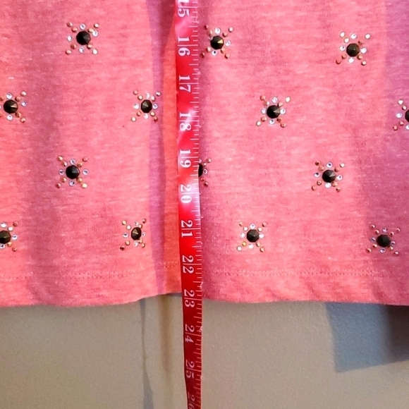 Xhilaration sweatshirt size M peach pink stars‎ long sleeve top starburst gems - Picture 6 of 8